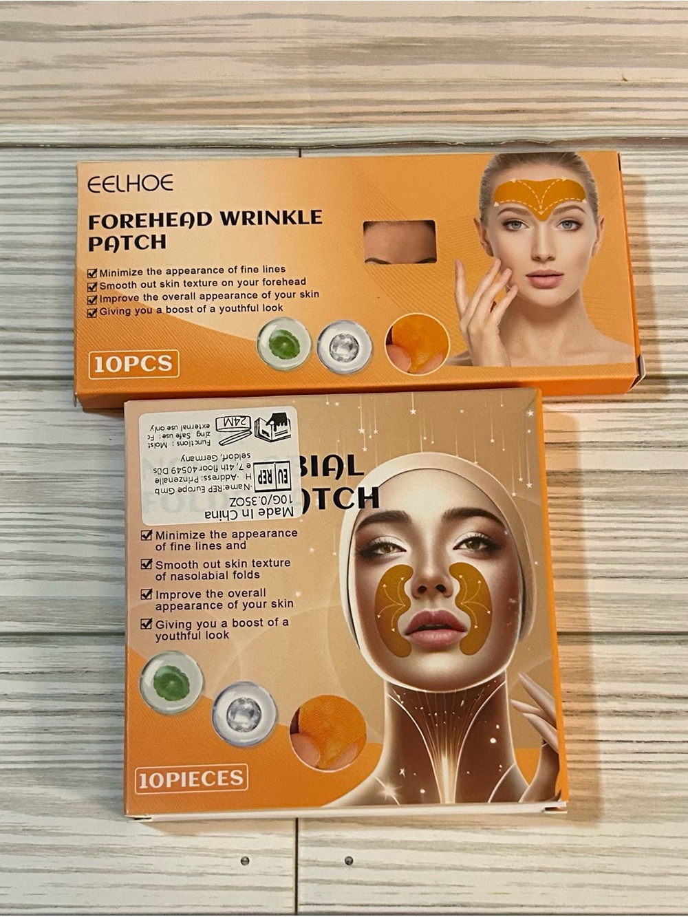 Ellhoe Wrinkle Patches - Forehead & Nasol Fold Patches 20 total  (Set of 2)